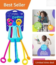 Mobi Zippee Activity Toy - BPA-Free Silicone for Safe Toddler Sensory Play