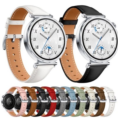 18mm Leder Armband für HUAWEI WATCH GT 5 Pro 42mm / GT5 GT 4 41mm Ersatz Strap