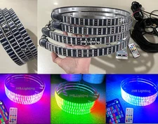 JHB 17.5"QUAD ROW Bluetooth Remote RGB CHASING Flow illuminated LED Wheel Lights