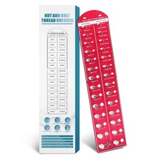 28 Nut and Bolt Thread Checker with 14 Metric and 14 Standard Sizes, 6601 Alu