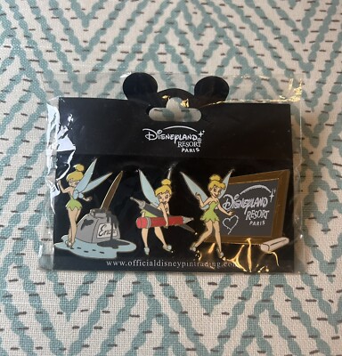 Disney 3 Pin Set - DLRP - Tinker Bell Back to School - Pencil Ink Teacher 31862