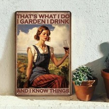 ART Vintage Metal Garden Signs for Outside - That's What I Do I Garden I Dr