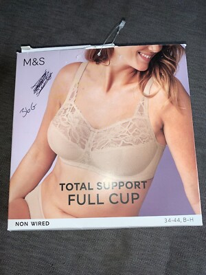 M&S BH Vollschale ''Total Support'' ohne Bügel ungepolstert 36GG Opal Neu mit Etikett