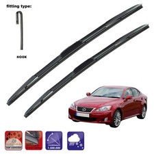 "Adatto a XUS IS II BERLINA 2005-12 Set di 2 tergicristalli GANCIO IBRIDO 22"20"