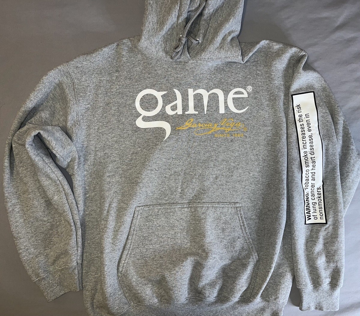 Garcia Y Vega The Game Cigars Gray Hoodie Jacket Adult Large Garcia Y Vega The Game Cigars Gray Hoodie Jacket Adult Large