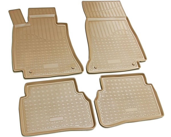 3D Gummi FußMatten Passend FüR Mercedes C-Klasse W205, S205 | Ab 2014- | Beige-image