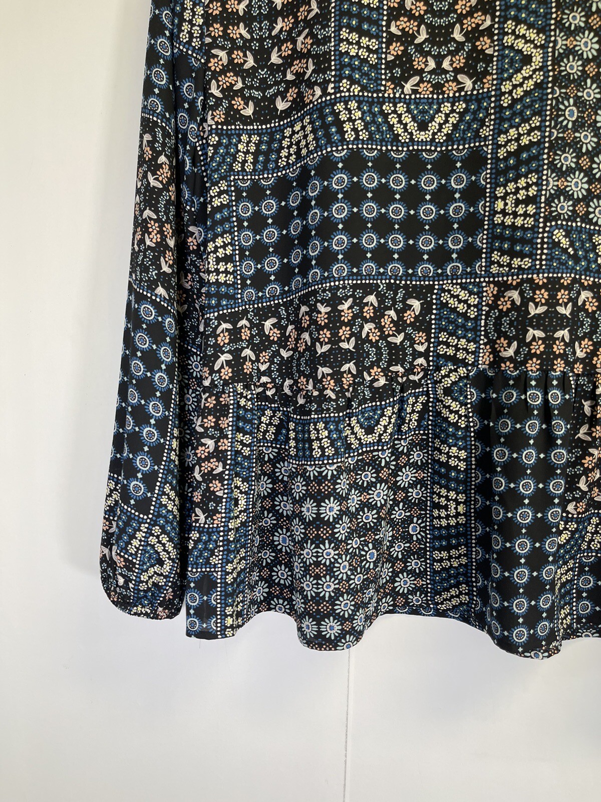 LOFT Women’s MP Patchwork Ruffle Collar Back Pepl… - image 12