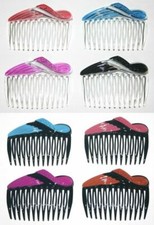 Women's Hair Side Comb Fashion Art Deco Swirl Colors Black Clear Made in France