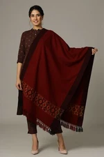 Meditation Shawl or Meditation Blanket,Wool Shawl or Wrap,Oversize Scarf. Maroon