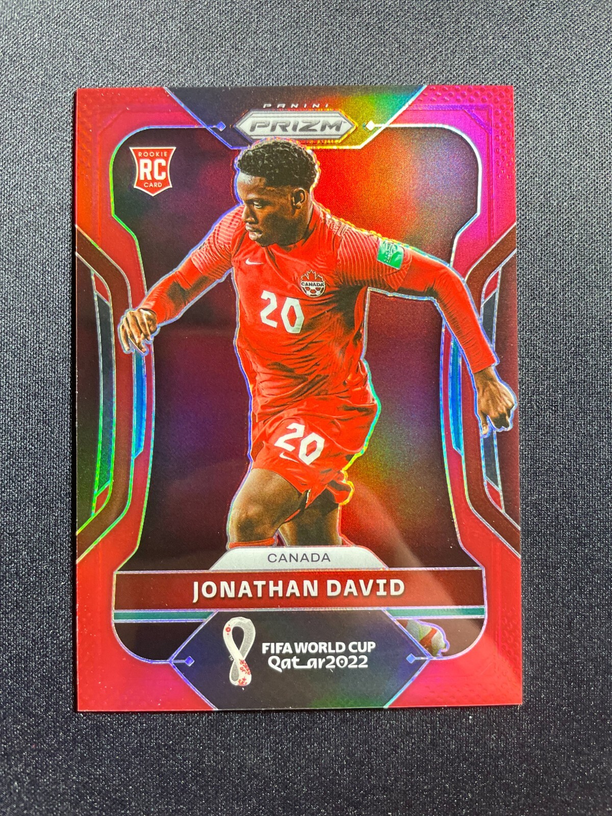 JONATHAN DAVID 2022 PANINI PRIZM WORLD CUP FIFA QATAR RED /399 RC ROOKIE CANADA