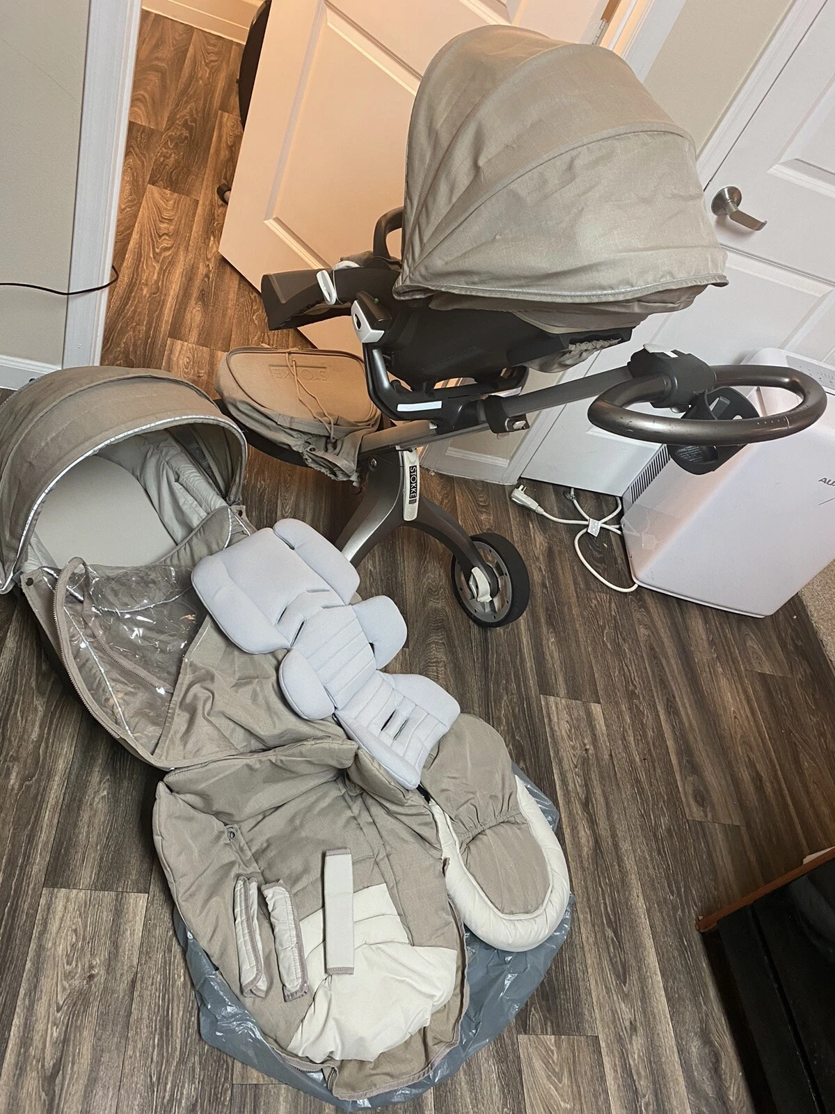 Stokke® XPlory Stroller, Carry Cot, Bag, rain Cover, Extra Cover/Accessories