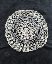 LARGE Crocheted Lace Doily 15" Diameter PERFECT CONDITION Vtg Antique Tea Party