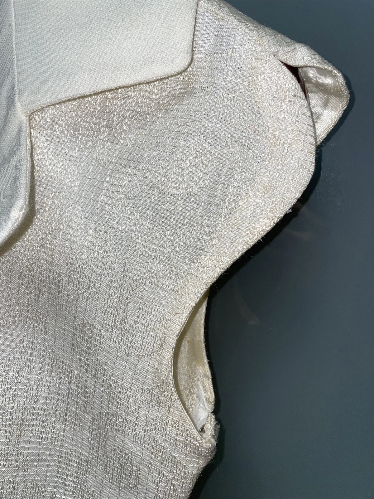 Abito Valentino Tessuto Atelier Vintage anni '80 retrò lavorato a maglia crema *così com'è*