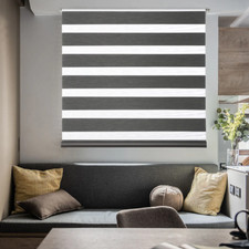 Day And Night Roller Blinds Zebra Vision Grey Window blind Up to 243cm x 210cm