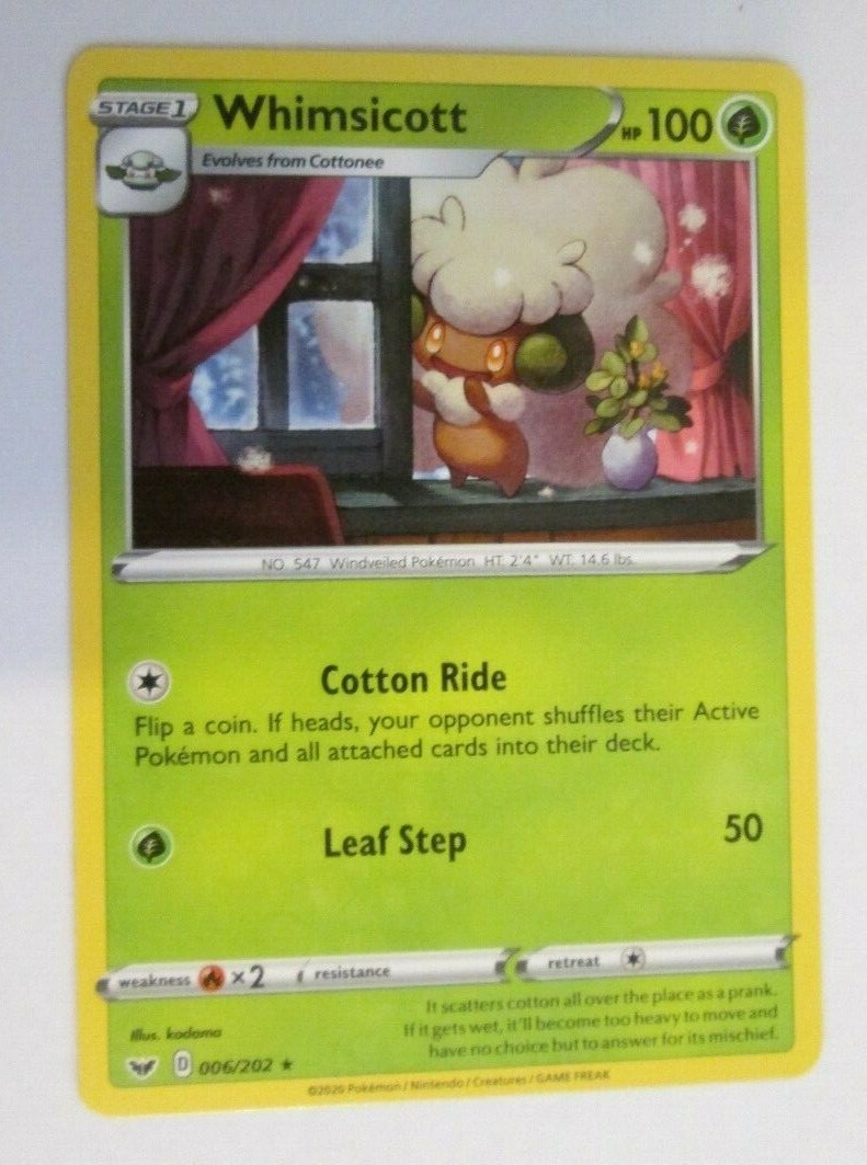 111PK006 - Whimsicott - 6/202 - Sword And Shield - Rare -