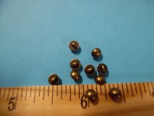 TINY METAL SHANK DOLL BUTTONS~SMOOTH DOME~ANTIQUE BRONZE~3.5MM~SET OF 10
