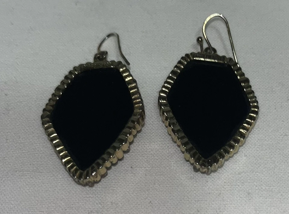 Kendra Scott Corley Gold Tone Black Onyx Earrings - Image 2 of 4