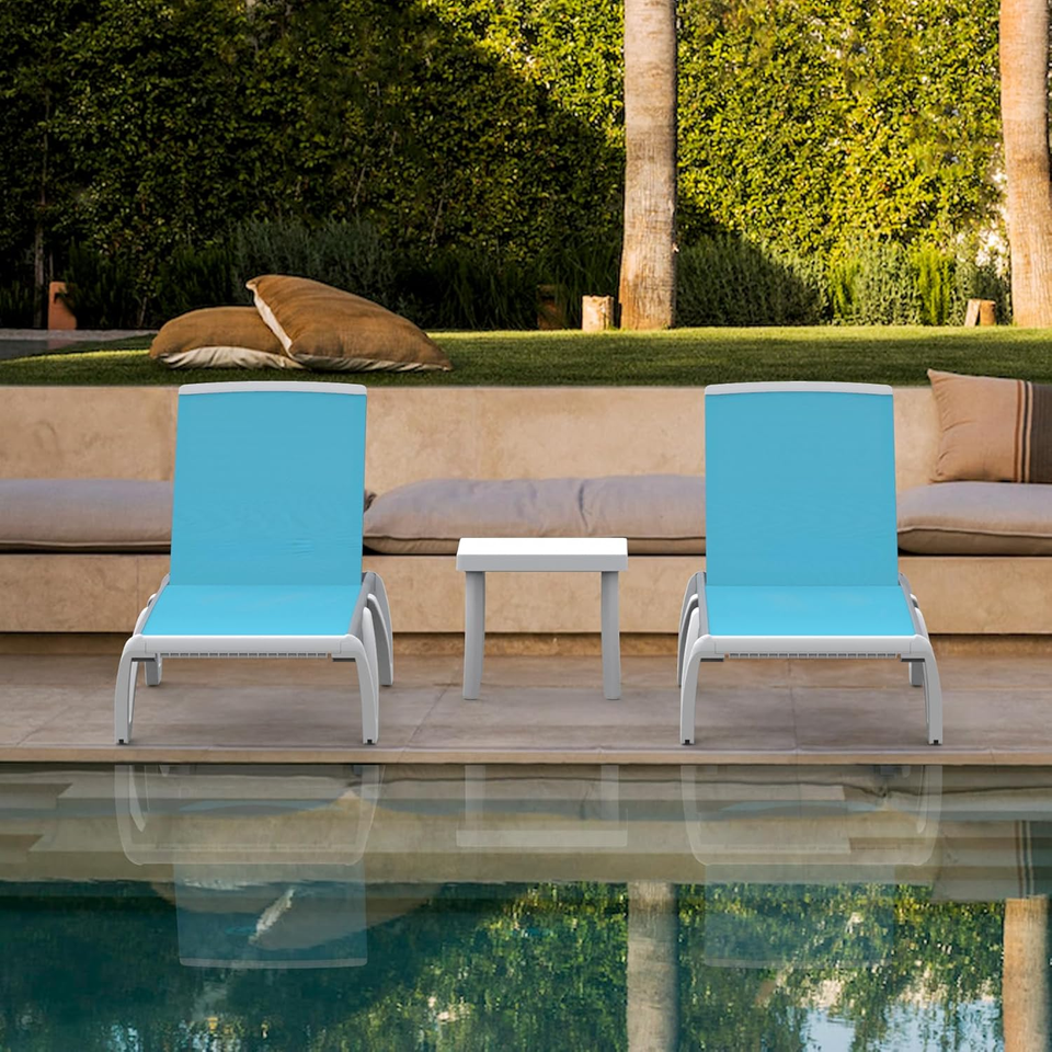Domi Outdoor Chaise Lounge Aluminum Adjustable Patio Lounge,Plastic