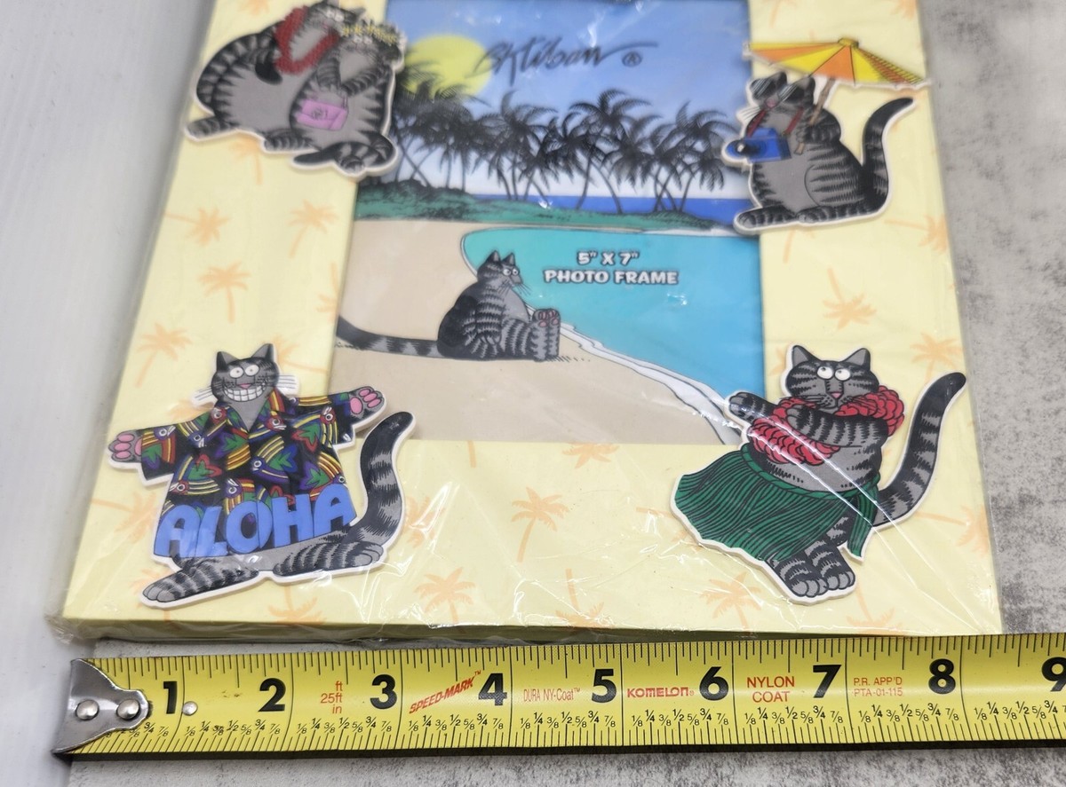 B. Kliban Crazy Shirts Cats & More Cats Picture Frame Hawaiian Lei