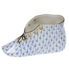 NEW HEREND BABY SHOE BLUE FISHNET #VHB-07570 BRAND NIB BOY GOLD BOW NICE F/SH