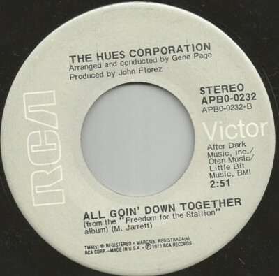 The Hues Corporation Rock The Boat / All Goin Down Together RCA Victor
