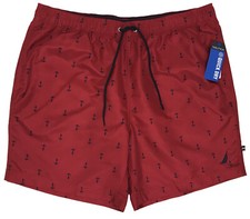 Men's NAUTICA Red Blue Anchors Swim Trunks Swimsuit XL Extra Large NEW NWT NiCe
