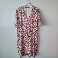 Lauren Ralph Lauren woemens Dress size 10 Floral Print v-neck Drawstring Tie