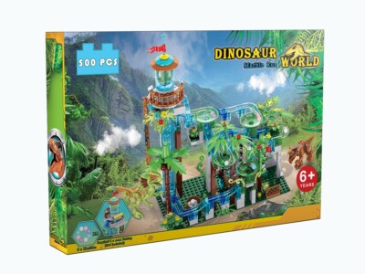 10 Boxen x 500 Stück | Kinder MINT Spielzeug | Dinosaurier Murmelbahn | Bausteine | 6 Jahre +