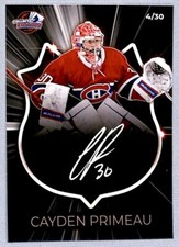 Cayden Primeau 2023-24 Collect-Edition White Auto 4/30 #NNO Montreal Canadiens