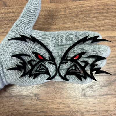 #ad Eagle Hawk Badges Emblem Red Eye 2 Badges Fender Angry Agressive $39.99