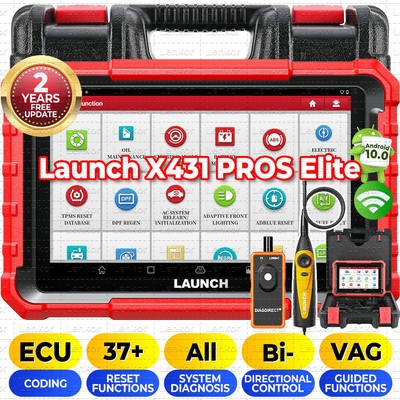 2024 LAUNCH X431 Pros V+ Elite Bidirectional Car Diagnostic Scanner ECU Coding