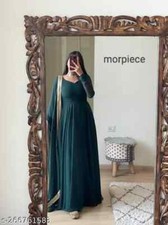 Indian Bollywood Women's Georgette Party Wear Gown and dupatta Free Ship
