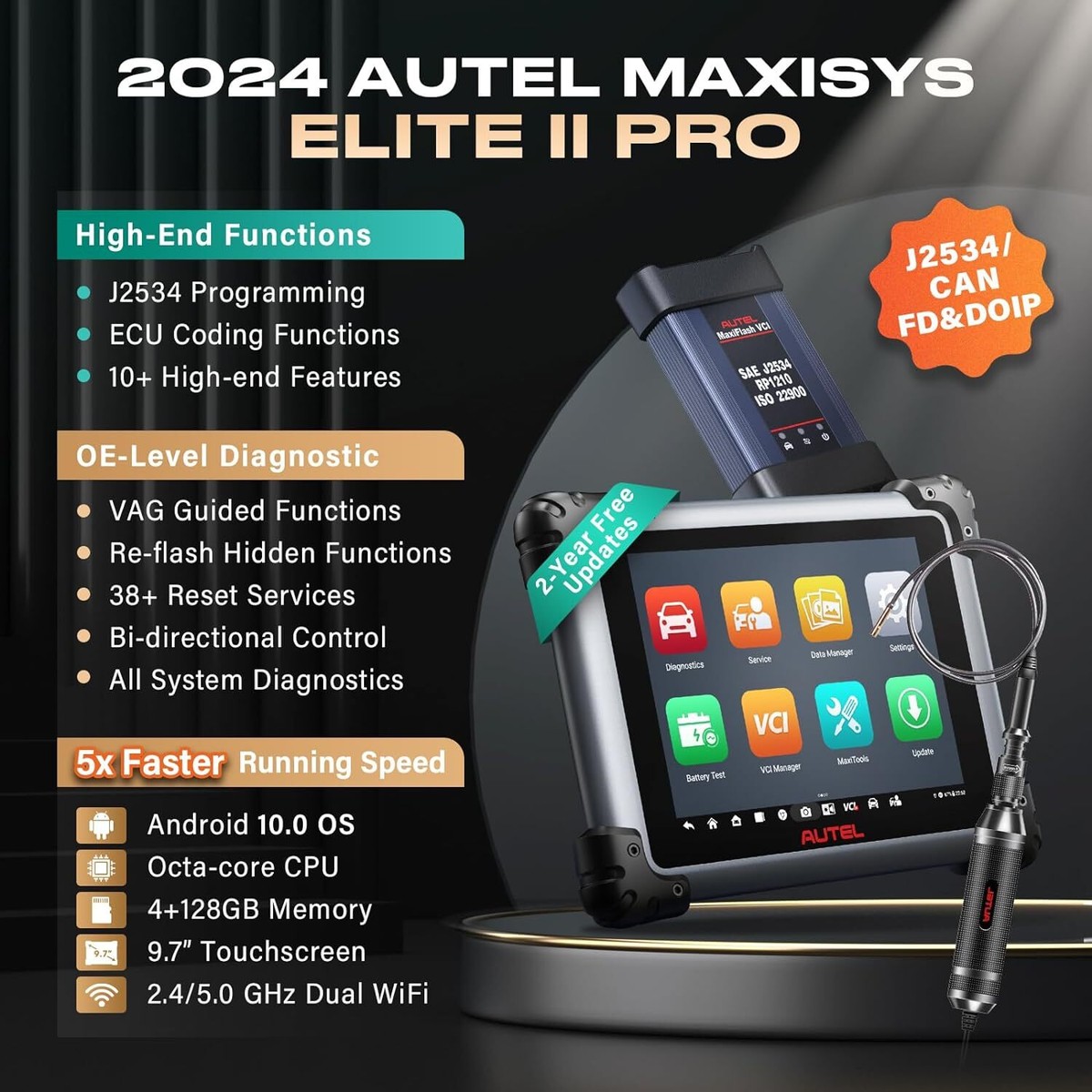 Autel Scanner MaxiSys Elite II Pro M909 MaxiFlash Program
