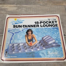 NEW Vintage 1994 Intex The Wet Set 18 Pocket Suntanner Lounge Pool Raft Float