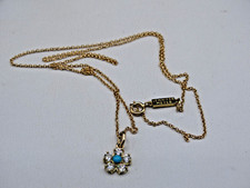 Jennifer Meyer Diamond Flower Necklace with turquoise center