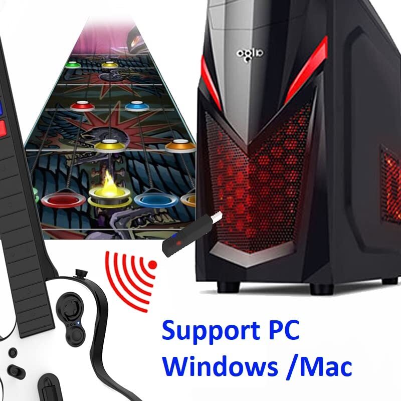 Rockband Clone Hero Guitar Hero Games Wireless Controller for PC