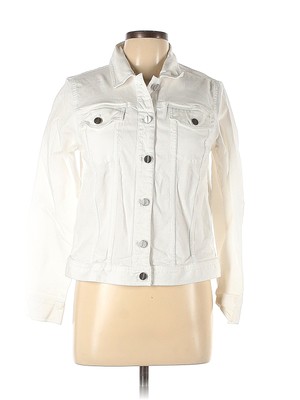 Jones New York Women White Denim Jacket 
