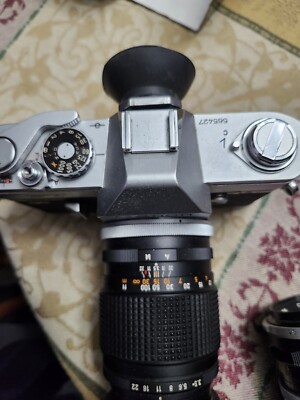 Canon FT 35mm Film Camera with 50mm Lens With Additional Lens And Converter.