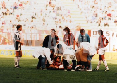 Photo de presse vintage Football, Milan Vs Udinese,Baresi