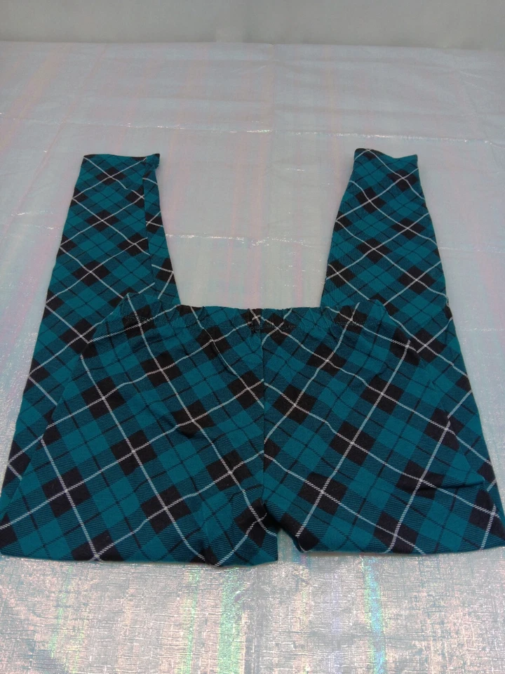 Leggings suaves Argyle verde negro blanco No Boundaries Jr. M 7-9 Foto 2 de 4