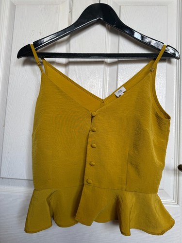 River Island: Ladies Peplum Top. Mustard Colour. UK Size 8. - Picture 2 of 4
