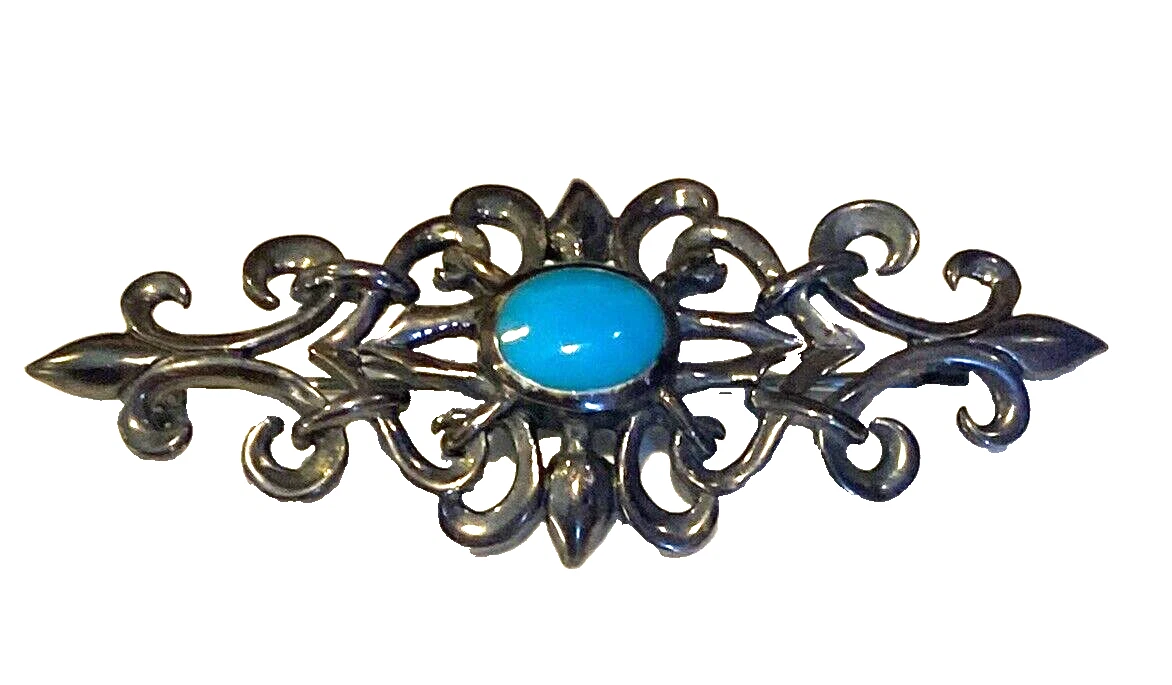 Turquoise Flower Feather Brooch Pin A Rare Bird 6inch Per Pc