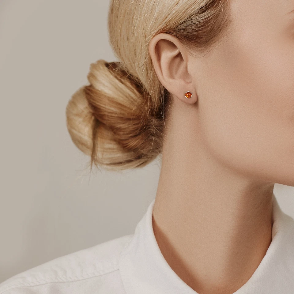 Aretes de plata esterlina 925 maciza pura miel ámbar báltico diseñador flores Foto 4 de 4