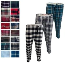 Men's Pajama Pants Flannel Cotton Blend Plaid Sleep Super Soft Lounge Bottoms PJ