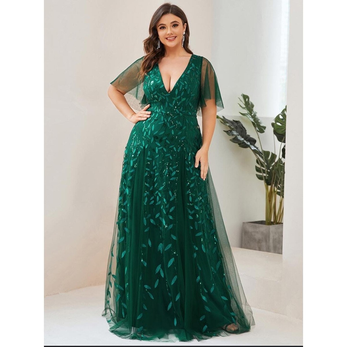 green chiffon dress plus size Green Chiffon Long Sleeve Pleated Plus Maternity Maxi Dress – PinkBlush main image 1