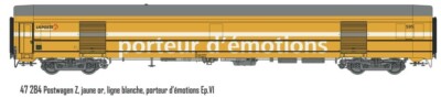LS Models 47284 CH-Post yellow livery written La Poste  carrier of emotions ,