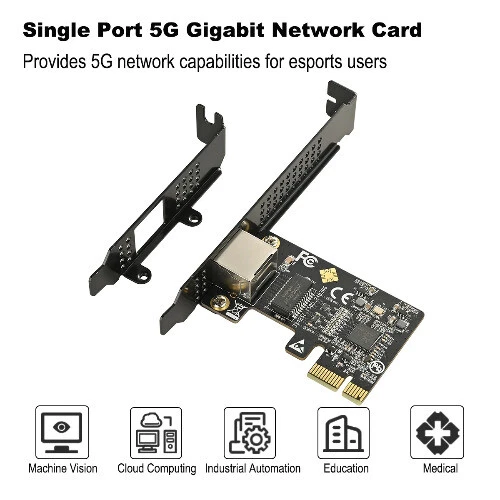 Network Card RTL8126 Chip Gigabit Ethernet PCI Network Card 10/100/2500/5000Mbps - Image 2 of 4