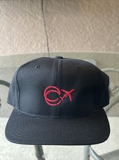 Airplane Black Flying Red Plane Vintage Aviation Hat Cap Yupoong