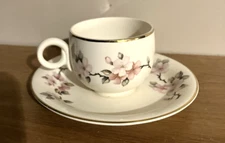 Homer Laughlin APPLE BLOSSOM Demitasse Cup and Saucer Set - Eggshell