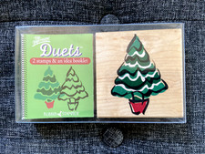 Rubber Stampede Posh Impressions Pine Tree Duet Stamp Set of 2 Z916H Christmas